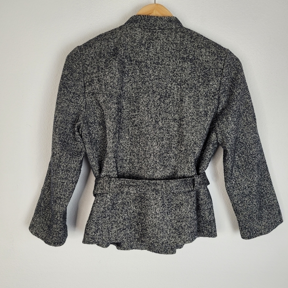 Club Monaco hounds tooth wool belted blazer coat - Picture 2 of 9